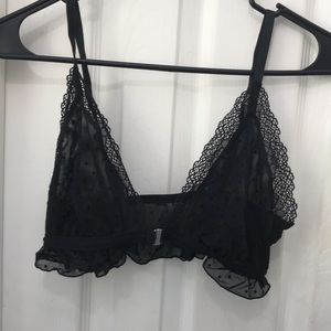 Black Frilly Mesh Bralette